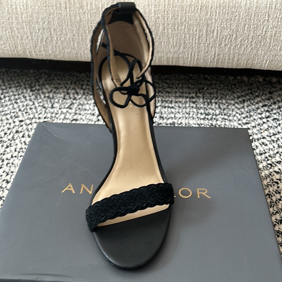 Brand new Ann Taylor heels with ankle tie. Size 8, Black - Picture 2 of 4